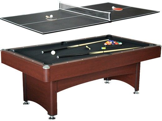 Hathaway Bristol 7-Foot Pool Table with Table Tennis Top | Dark Cherry with Black Felt | NG4023 BG4023