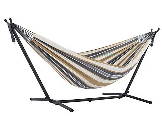 Vivere Double Cotton Hammock with Stand | 9-Foot Desert Moon | UHSDO9-25