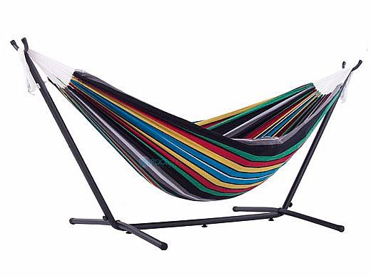 Vivere Double Cotton Hammock with Stand | 9-Foot Rio Night | UHSDO9-27
