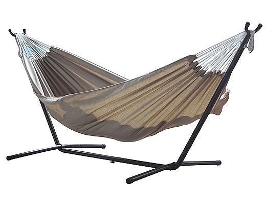 Vivere Sumbrella Hammock with Stand | 9-Foot Sand | C9SUNS
