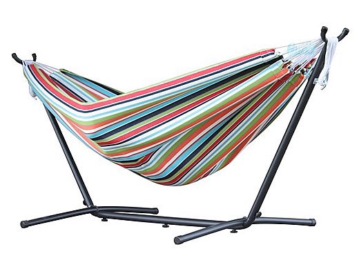 Vivere Sumbrella Hammock with Stand | 9-Foot Carousel Confetti | C9SUNC