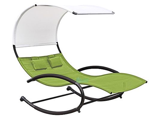 Vivere Double Chaise Rocker | Green Apple Steel Frame | CHAISERK2-GA