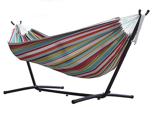 Vivere Double Polyester Hammock with Stand | 9-Foot Ciao | C9POLY-10