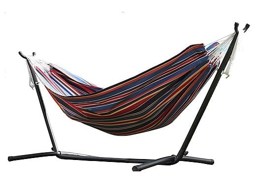 Vivere Double Polyester Hammock with Stand | 9-Foot Techno | C9POLY-11