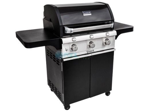 SABER Deluxe 3-Burner Stainless Steel Free Standing Propane Gas Grill | R50CC0617