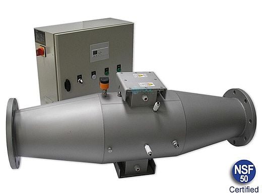 Delta Ultraviolet Commercial EM Series EM130 EL Medium Pressure Stainless Steel  UV System | 208-240V Single Phase | Max 170 GPM 3" Flanges | 35-087112-1000