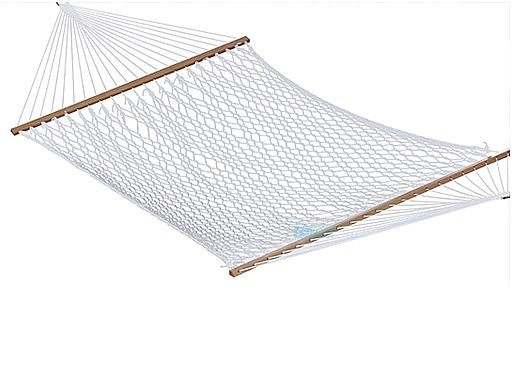 Vivere Double Polyester Rope Hammock | White | POLY20
