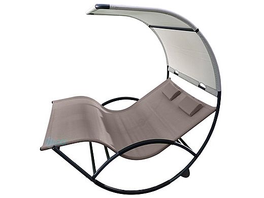 Vivere Double Chaise Rocker | Cocoa Aluminum Frame | CHAISRKAL-CO