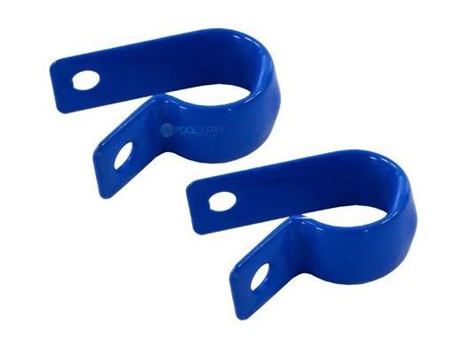Aqua Products P Clip Size P3 Plastic Coated-Clamp Loop Plasticized | 7/16" ID .4375" | Blue | 2 Per Pack | A2109PK A2109