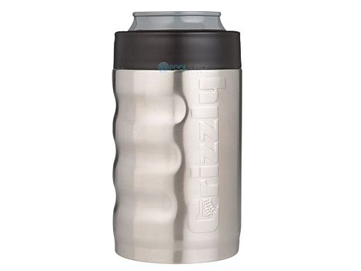 Grizzly Stainless Steel Grip Can 12 oz | Brushed Stainless Finish | 450110