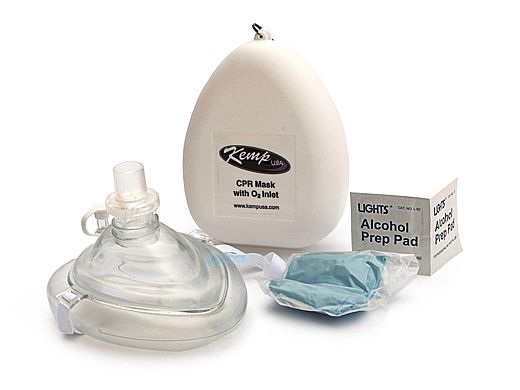 KEMP USA CPR Mask with 02 Inlet in Hard Case | 10-501