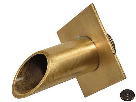 Water Scuppers and Bowls 2" Brass Diamond Geo Water Fountain Spout | Oil Rubbed Bronze | WSBBD7923