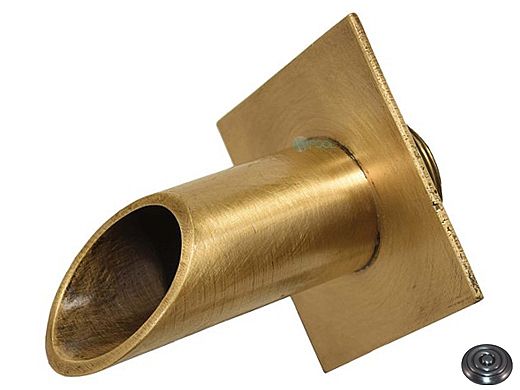 Water Scuppers and Bowls 2" Brass Diamond Geo Water Fountain Spout | Pewter | WSBBD7923