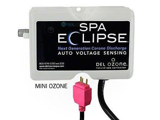 DEL OZONE Spa Eclipse Corona Discharge Ozone Generator | 1,000 Gallons | 100V/250V | Aqua Mini JJ Cord | ECS-1RPSD-U