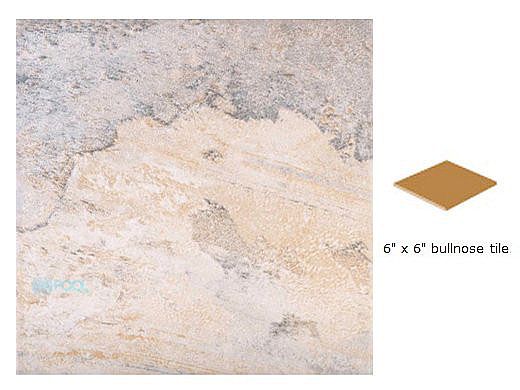 National Pool Tile Gemstone 6x6 Single Bullnose Pool Tile | Silver | GMS-SILVER SBN