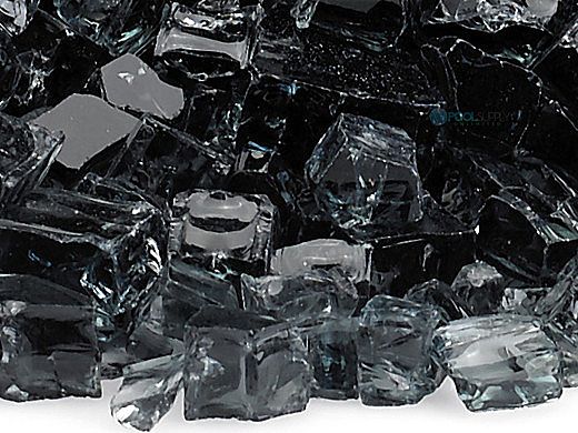 American Fireglass Half Inch Classic Collection | Black Fire Glass | 55 Pounds | AFF-BLK12-55