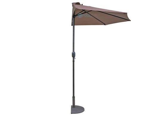 Lanai Half Market Umbrella | 9-ft. Half Octagon | Coffee Polyester | NU5409CF