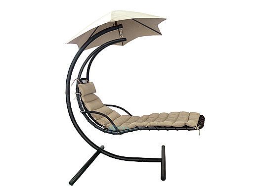 Island Retreat Hanging Lounge with Shade Canopy | Khaki | NU3221