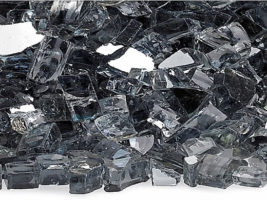 American Fireglass One Fourth Inch Premium Collection | Gray Reflective Fire Glass | 10 Pound Jar | AFF-GRYRF-J