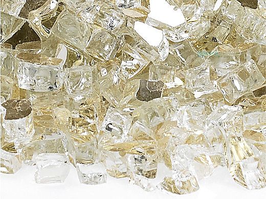 American Fireglass One Fourth Inch Premium Collection | Gold Reflective Fire Glass | 10 Pound Jar | AFF-GDRF-J