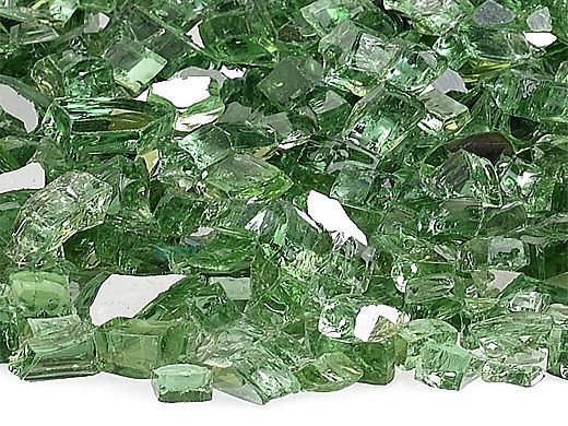 American Fireglass One Fourth Inch Premium Collection | Evergreen Reflective Fire Glass | 10 Pound Jar | AFF-EVGRRF-J