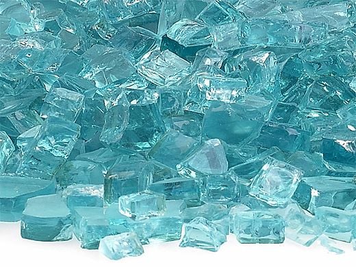 American Fireglass One Fourth Inch Classic Collection | Azuria Fire Glass | 10 Pound Jar | AFF-AZBL-J