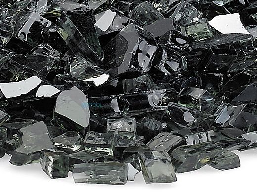American Fireglass One Fourth Inch Classic Collection | Black Fire Glass | 10 Pound Jar | AFF-BLK-J