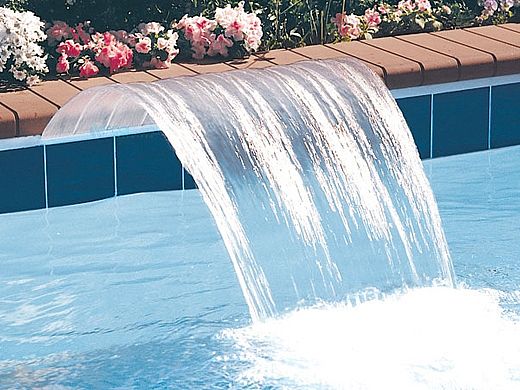 Jandy Pro Series Sheer Arc™ Cascade Waterfall 6" Lip | 2' Wide | Clear Lip Backfeed | 1202CSA