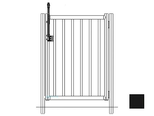 Saftron Self Closing Gate with 54" Plunger Latch For 2200 Series Fencing | 48"H x 36"W | Black | FG-2202-4836-BK