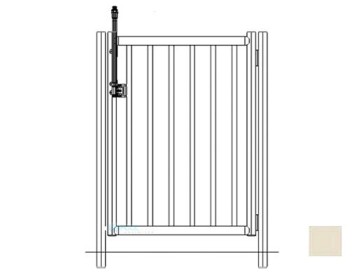 Saftron Self Closing Gate with 54" Plunger Latch For 2200 Series Fencing | 48"H x 36"W | Beige | FG-2202-4836-B