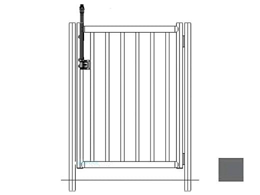 Saftron Self Closing Gate with 54" Plunger Latch For 2200 Series Fencing | 48"H x 36"W | Graphite Gray | FG-2202-4836-GG
