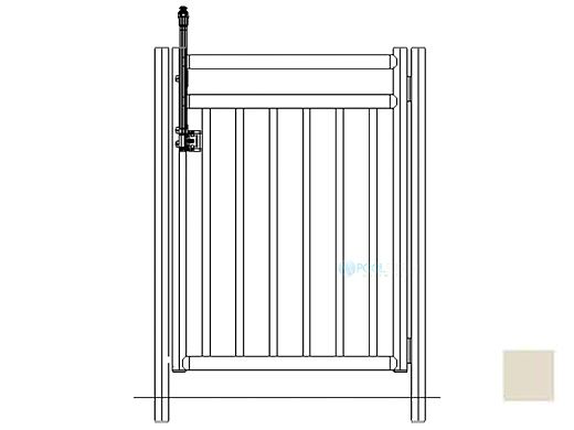 Saftron Self Closing Gate with 54" Plunger Latch For 2400 Series Fencing | 48"H x 36"W | Beige | FG-2402-4836-B