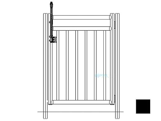 Saftron Self Closing Gate with 54" Plunger Latch For 2400 Series Fencing | 48"H x 36"W | Black | FG-2402-4836-BK