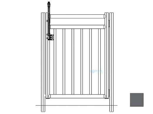 Saftron Self Closing Gate with 54" Plunger Latch For 2400 Series Fencing | 48"H x 36"W | Graphite Gray | FG-2402-4836-GG