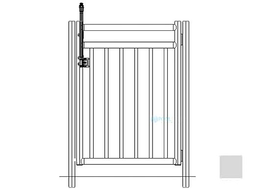 Saftron Self Closing Gate with 54" Plunger Latch For 2400 Series Fencing | 48"H x 36"W | Gray | FG-2402-4836-G