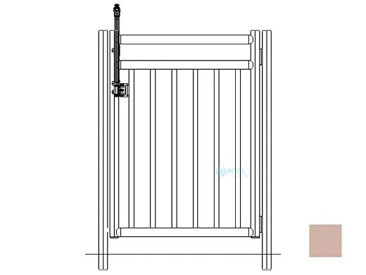 Saftron Self Closing Gate with 54" Plunger Latch For 2400 Series Fencing | 48"H x 36"W | Taupe | FG-2402-4836-T