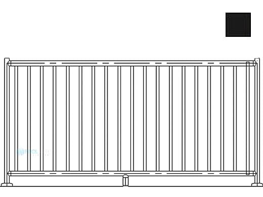 Saftron 2200 Series Pool Fencing | 48" H x 8' W Sections | Black | FS-2200-4896-BK