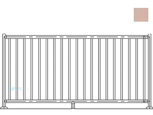 Saftron 2200 Series Pool Fencing | 48" H x 8' W Sections | Taupe | FS-2200-4896-T