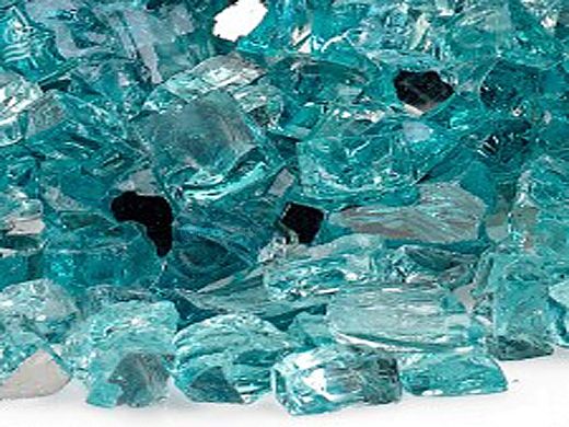 American Fireglass One Fourth Inch Premium Collection | Azuria Reflective Fire Glass | 10 Pound Jar | AFF-AZBLRF-J