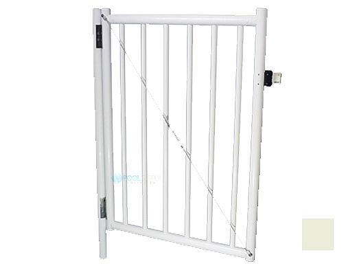 Saftron Self Closing Gate with Standard Latch For 2200 Series Fencing | 48"H x 36"W | Beige | FG-2201-4836-B