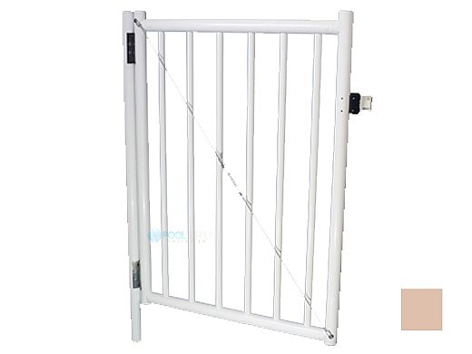 Saftron Self Closing Gate with Standard Latch For 2200 Series Fencing | 48"H x 36"W | Taupe | FG-2201-4836-T