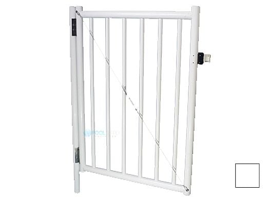 Saftron Self Closing Gate with Standard Latch For 2200 Series Fencing | 48" H x 36" W | White | FG-2201-4836-W