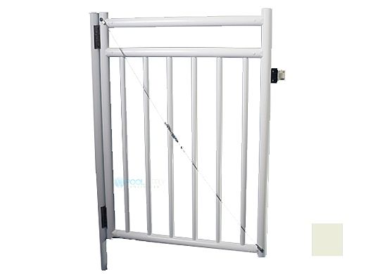 Saftron Self Closing Gate with Standard Latch For 2400 Series Fencing | 48"H x 36"W | Beige | FG-2401-4836-B