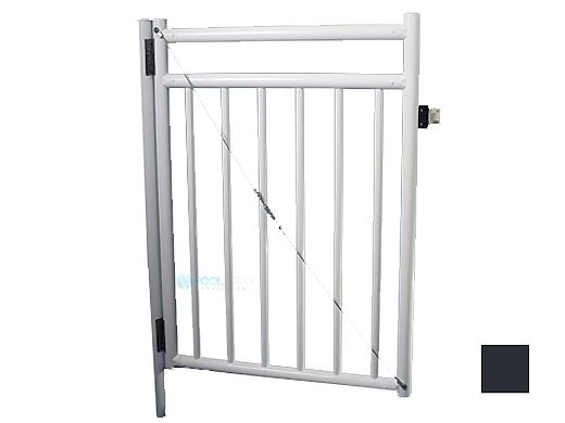 Saftron Self Closing Gate with 54" Plunger Latch For 2400 Series Fencing | 48"H x 36"W | Black | FG-2401-4836-BK