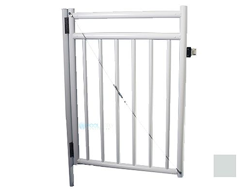 Saftron Self Closing Gate with 54" Plunger Latch For 2400 Series Fencing | 48"H x 36"W | Gray | FG-2401-4836-G