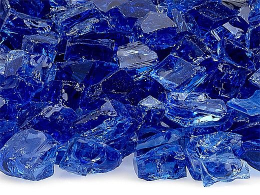 American Fireglass One Fourth Inch Premium Collection | Cobalt Reflective Fire Glass | 10 Pound Jar | AFF-COBLRF-J