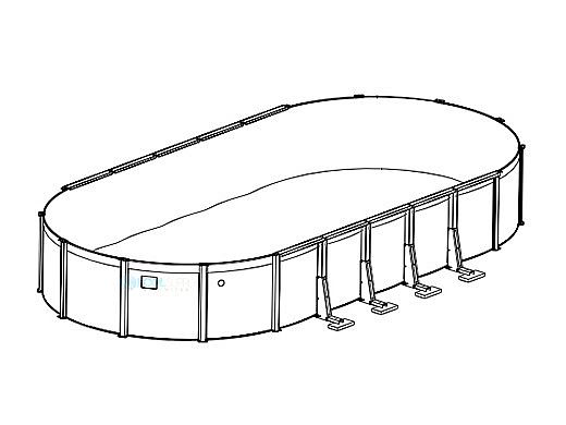 Laguna 12' x 24' Oval 52" Sub-Assy for CaliMar® Above Ground Pools | Resin Top Rails | 5-4942-139-52