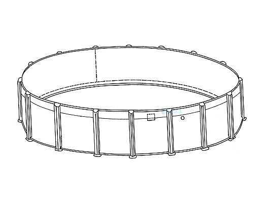 Coronado 21' Round 54" Sub-Assy for CaliMar® Above Ground Pools | Resin Top Rails | 5-4921-139-54