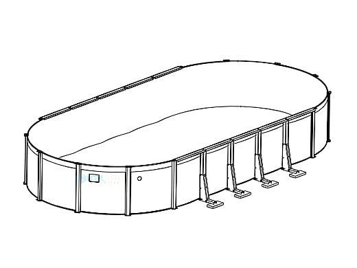 Coronado 16' x 28' Oval 54" Sub-Assy for CaliMar® Above Ground Pools | Resin Top Rails | 5-4986-139-54