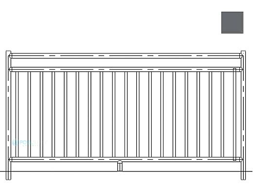 Saftron 2400 Series Pool Fencing | 48" H x 8' W Sections | Graphite Gray | FS-2400-4896-GG